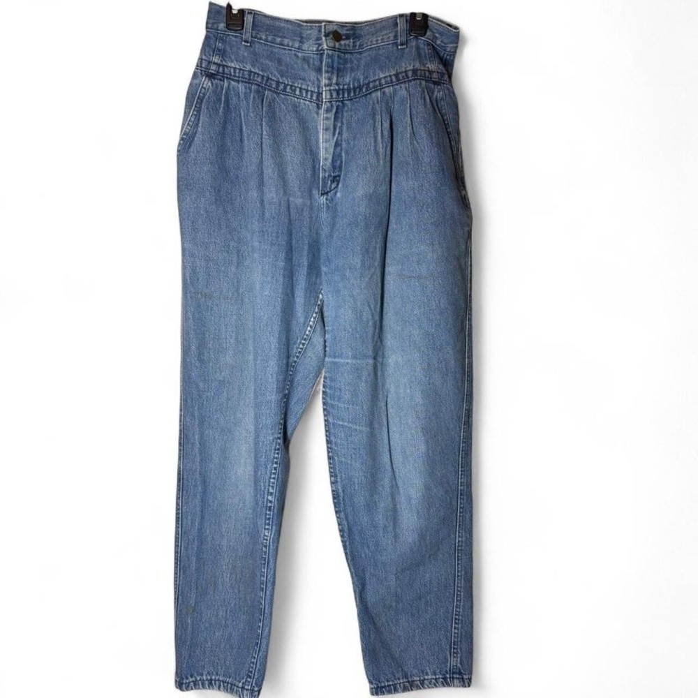 VTG 80s/90s LEE Womens High Waisted Faded Pleated‎ Denim Jeans Saddleback 31x29